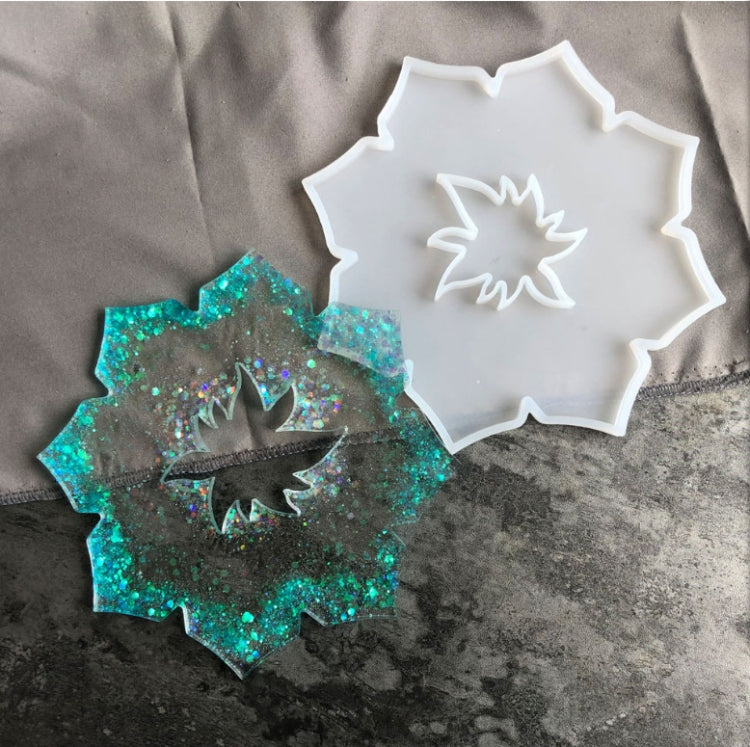 2 PCS Irregular Flower Coaster Epoxy Silicone Mold