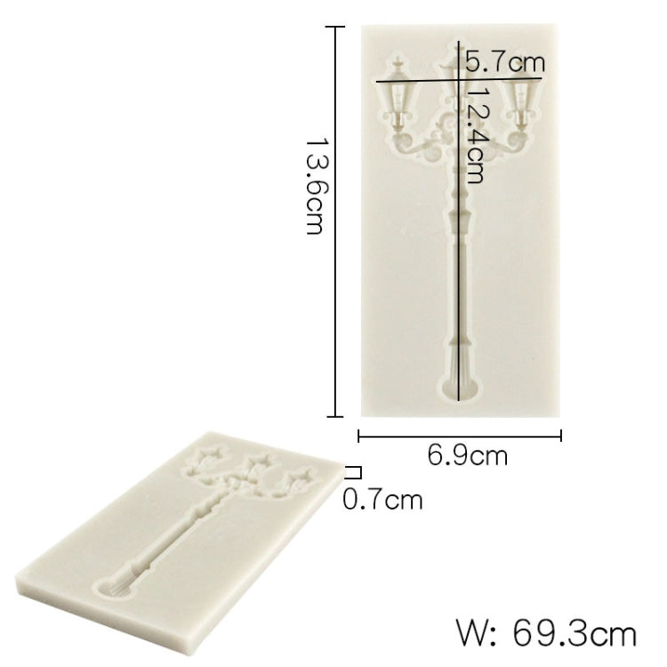5 PCS Retro Street Lamp Chocolate Clay Silicone Mold