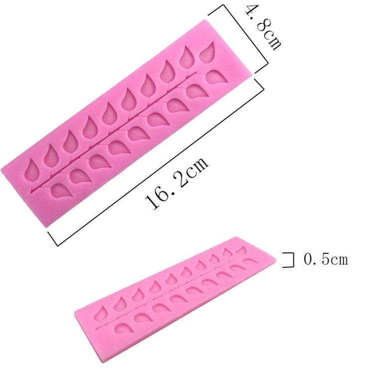 5 PCS Long Strip Lace Tree Leaf  Fondant Silicone Mold