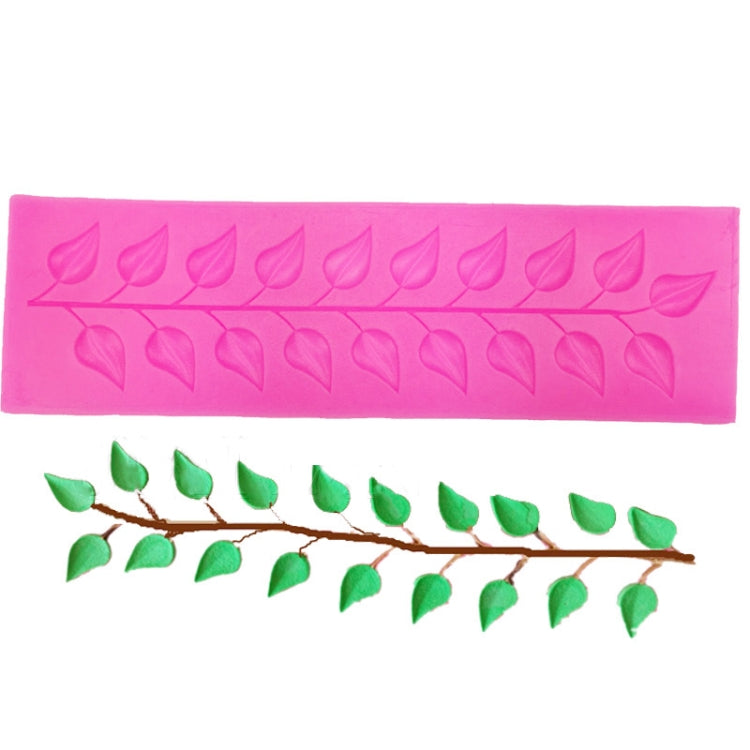 5 PCS Long Strip Lace Tree Leaf  Fondant Silicone Mold