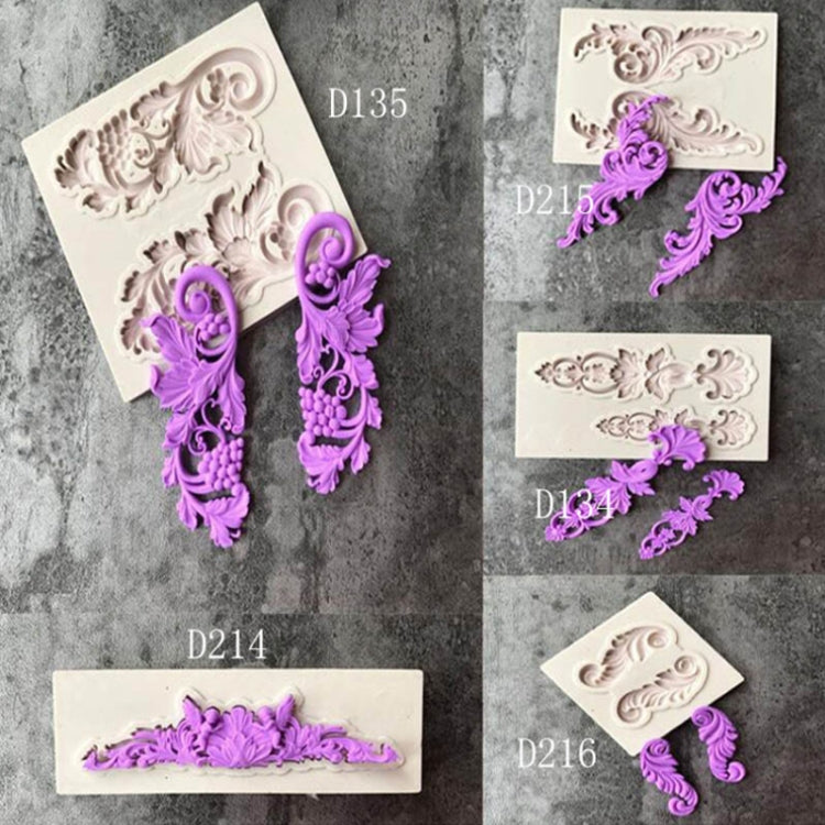 5 PCS Relief Fondant Cake Silicone Mold DIY Chocolate Mold,Style: D214