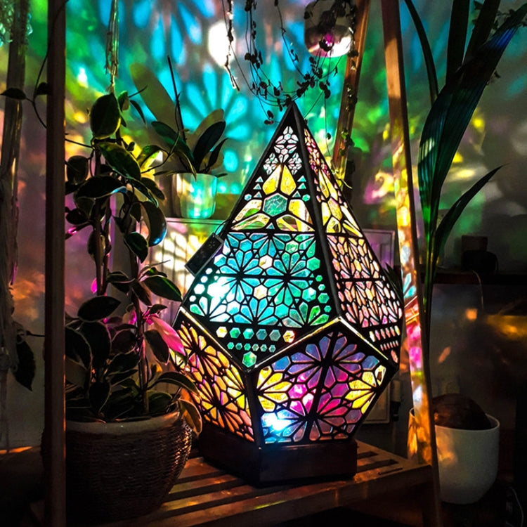 Wooden Hollow LED Projection Bohemian Night Light