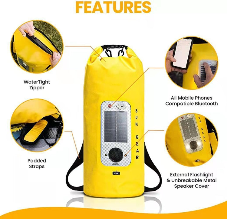 Outdoor Swimming Surfing Solar Audio Waterproof Bag(Yellow)