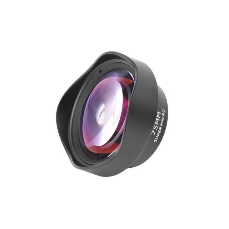 75mm Super Macro Mobile Phone External Lens Insect Flower Jewelry Shooting Telephoto Macro Lens - Black