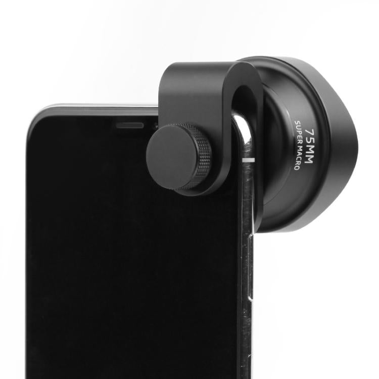 75mm Super Macro Mobile Phone External Lens Insect Flower Jewelry Shooting Telephoto Macro Lens - Black