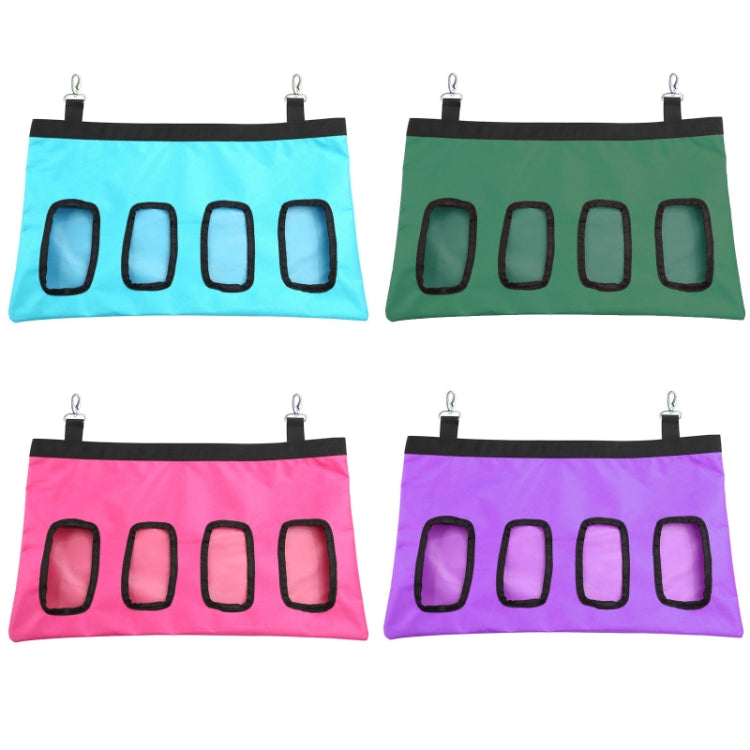 Pet Rabbit Guinea Pig Hanging Feeding Hay Storage Bag, Specification: Blue Four-hole