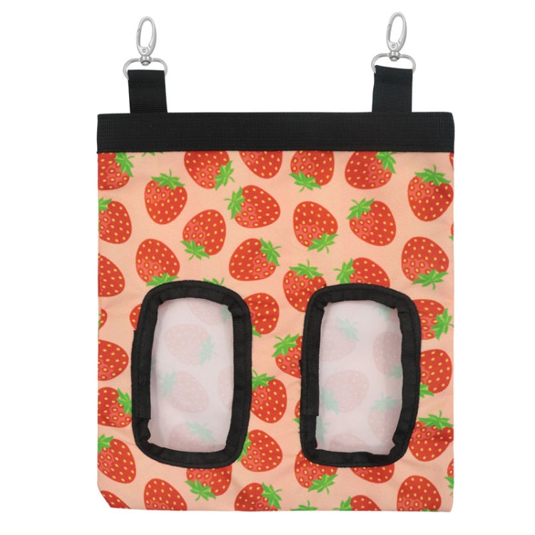Pet Rabbit Guinea Pig Hanging Feeding Hay Storage Bag, Specification: Strawberry Two-hole