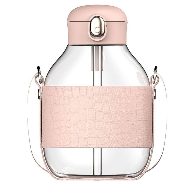 S-5555 Plastic Cup Fashion Portable Strap Straw Water Bottle