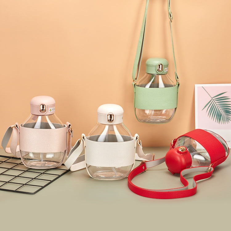 S-5555 Plastic Cup Fashion Portable Strap Straw Water Bottle