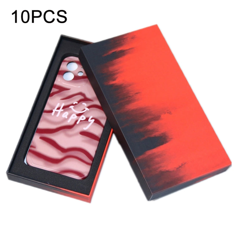 10 PCS Smudge Pattern Phone Case/Tempered Film/Support Frame Box(191x100x22mm)