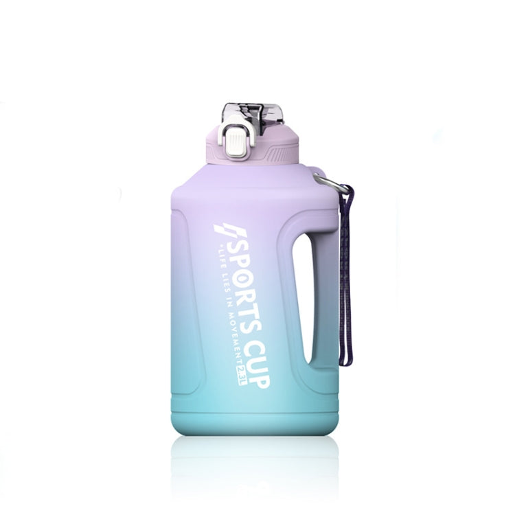 1500ml Large Capacity Gradient Straw Cup Sports Bottle With Scale
