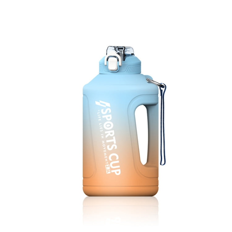 1500ml Large Capacity Gradient Straw Cup Sports Bottle With Scale