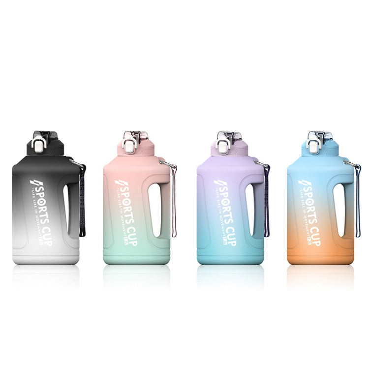 1500ml Large Capacity Gradient Straw Cup Sports Bottle With Scale