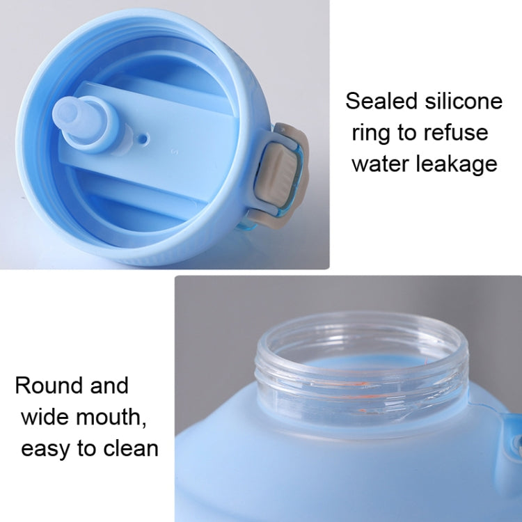1500ml Large Capacity Gradient Straw Cup Sports Bottle With Scale