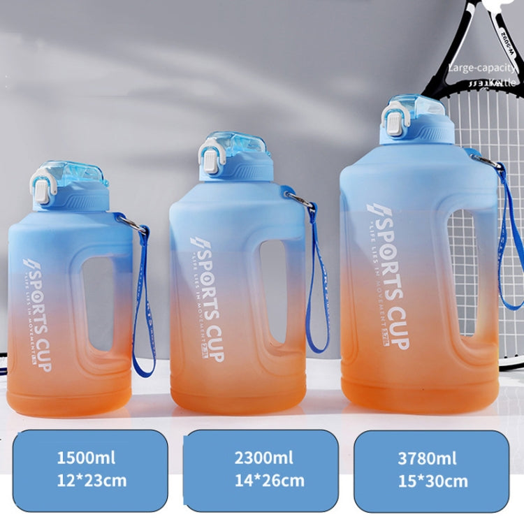 1500ml Large Capacity Gradient Straw Cup Sports Bottle With Scale