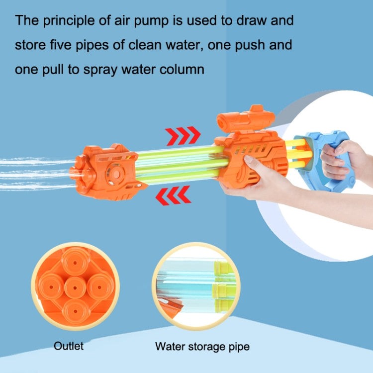 Five -Tube Gatling Pull-out Water Spray Toy Summer Drifting Beach Large Drama Toy