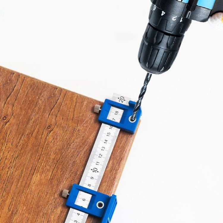 Woodworking Aid Tool Handle Punch Locator Cabinet Door Hole Opener Blue Plastic Ordinary