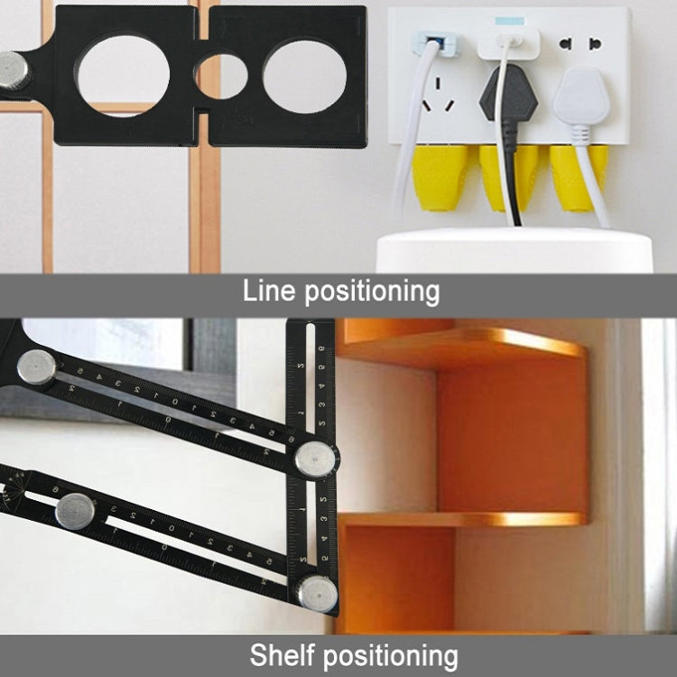 Aluminum Alloy Six-fold Ruler Universal Folding Ruler Tile Opening Locator