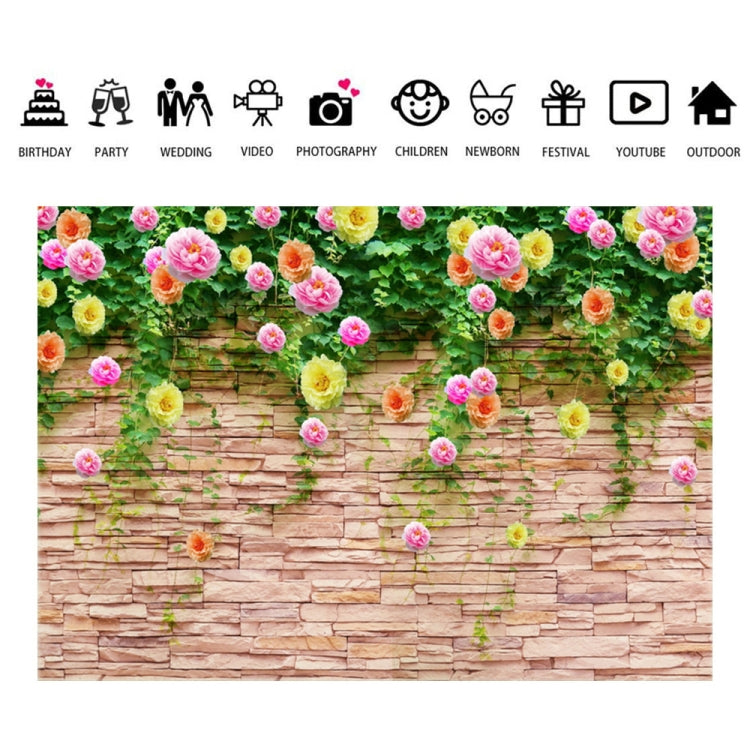 2.1m x 1.5m Flower Wall Photography Background Cloth Birthday Wedding Party Decoration Fabric