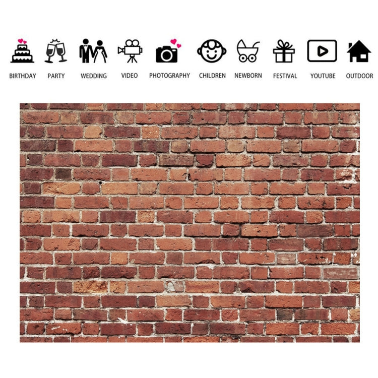 2.1m x 1.5m Retro Red Brick Wall Photo Background Party Photography Background Cloth