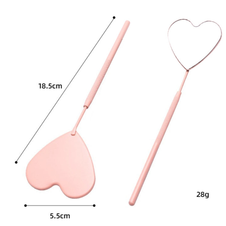 3PCS Stainless Steel Heart Shaped Grafting Eyelashes Inspection Mirror Beauty Tool