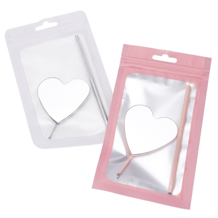 3PCS Stainless Steel Heart Shaped Grafting Eyelashes Inspection Mirror Beauty Tool