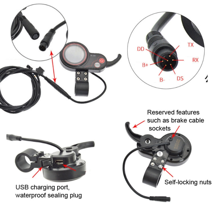 36V-60V Universal Electric Scooter LCD Speedmeter Control Instrument Brushless Controller Set