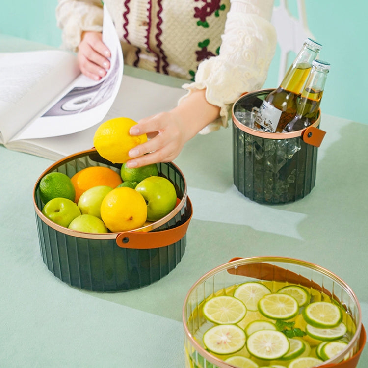 Outdoor Picnic Portable Fruit Basket Household Ice Bucket, Size: Small (Dark Green)
