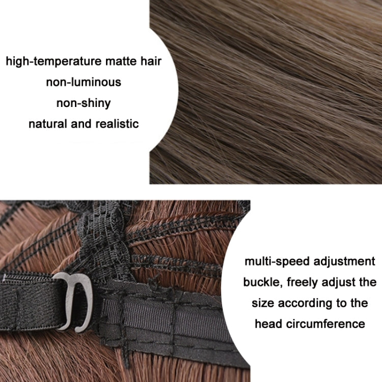 Mid-section Princess Cut Full Headgear Long Wig(Gold Gradient 60cm)