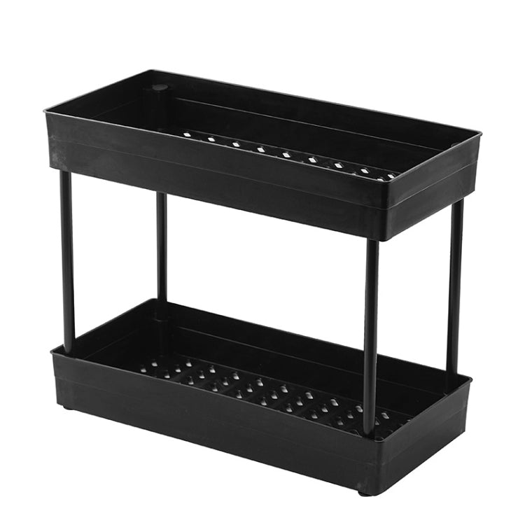 2222 Multifunctional Kitchen Counter Storage Rack, Spec: Hook Model (Black)