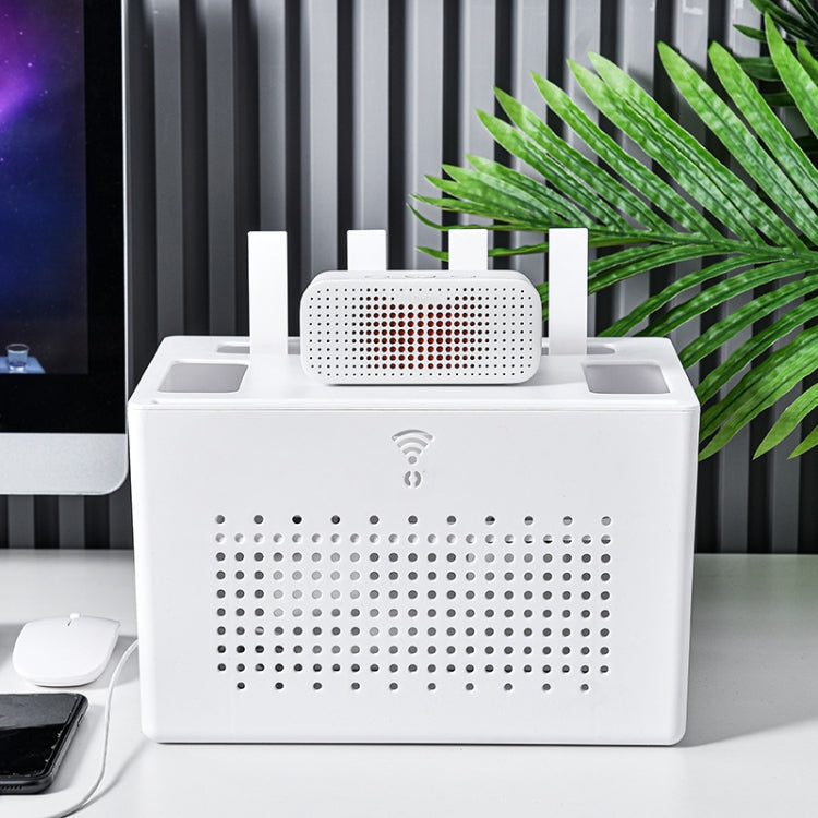 Router Storage Box 2-layer Hollow Heat Dissipation Detachable Cable Management Box