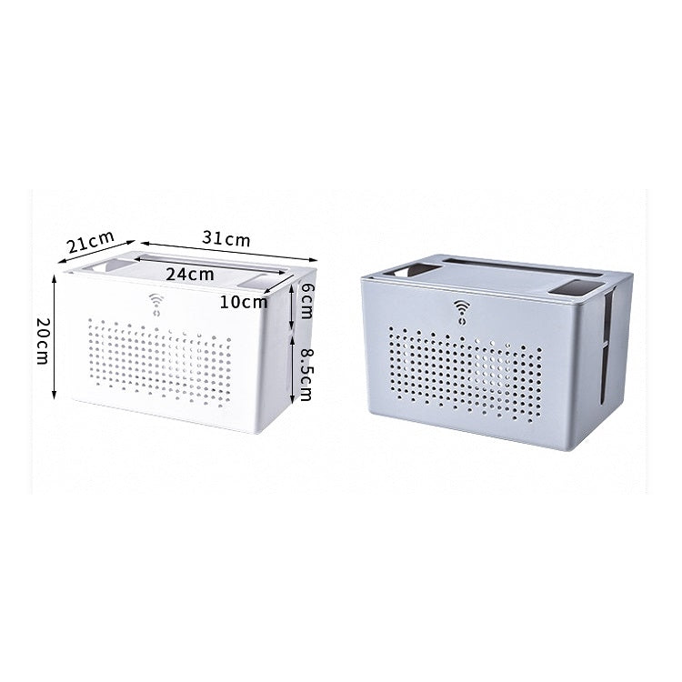 Router Storage Box 2-layer Hollow Heat Dissipation Detachable Cable Management Box