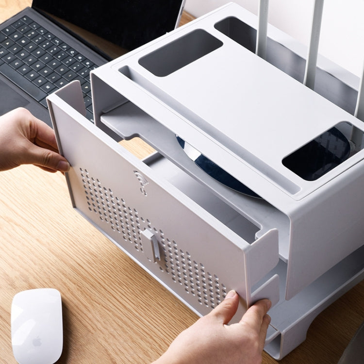 Router Storage Box 2-layer Hollow Heat Dissipation Detachable Cable Management Box