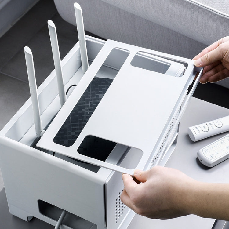 Router Storage Box 2-layer Hollow Heat Dissipation Detachable Cable Management Box