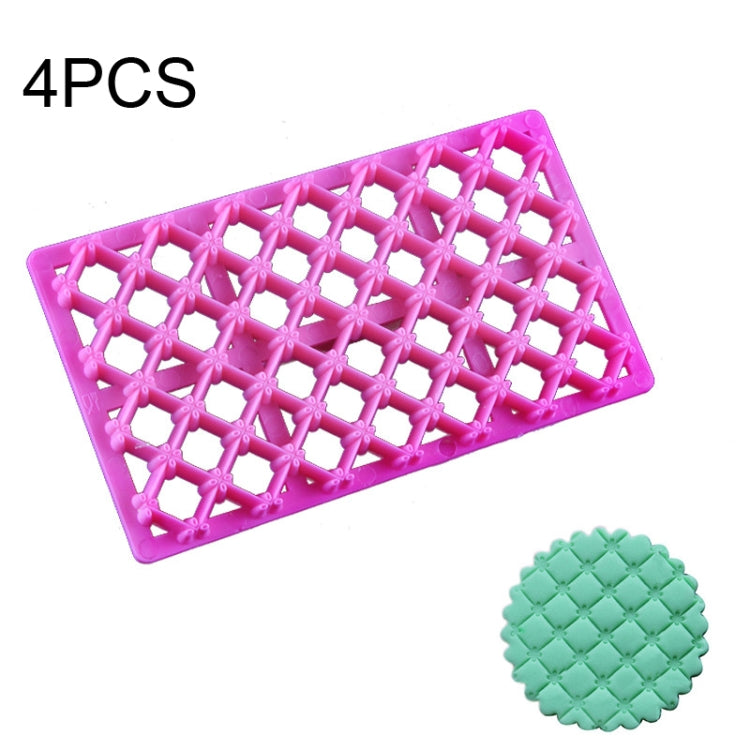 4 PCS Biscuit Cake Fondant Printing Mould with Handle(Four -petal Flower)