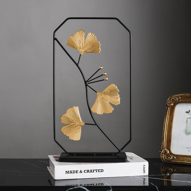 BJ1630 Floral Shape Wrought Iron Ornaments, Spec: Gold Leaf Shining