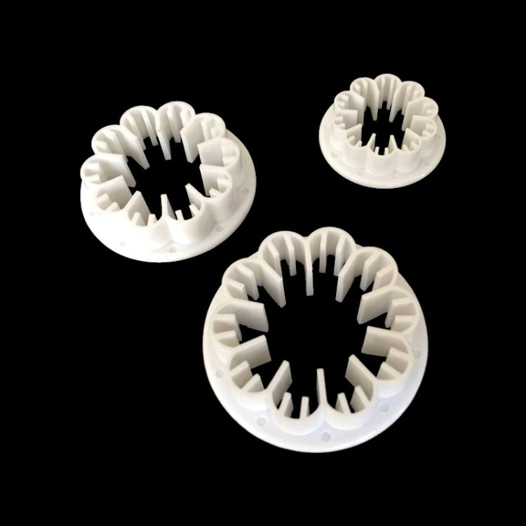 8 Sets  3 In 1 Carnation Plastic Cookie Mould Fondant Cake Decorating Mould