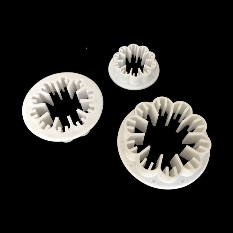 8 Sets  3 In 1 Carnation Plastic Cookie Mould Fondant Cake Decorating Mould