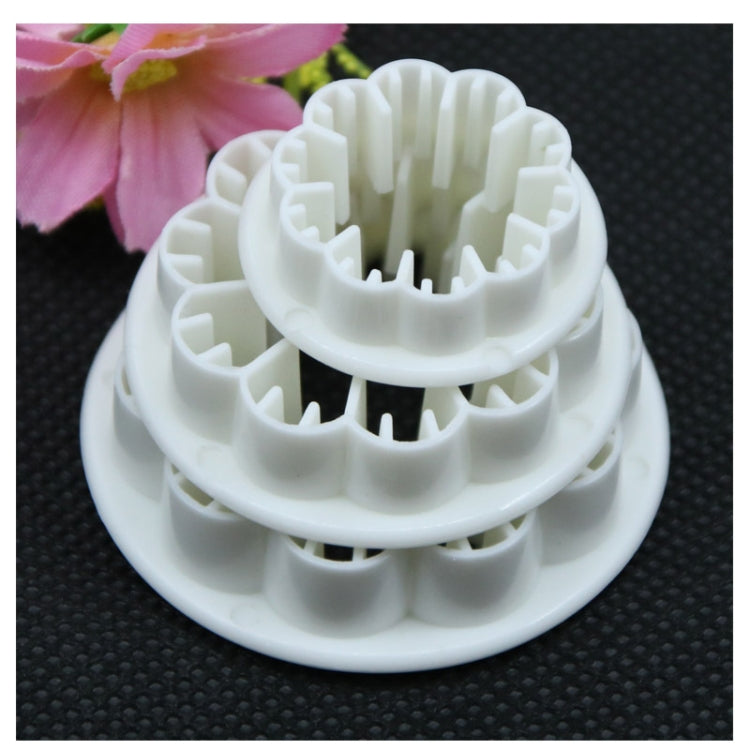 8 Sets  3 In 1 Carnation Plastic Cookie Mould Fondant Cake Decorating Mould
