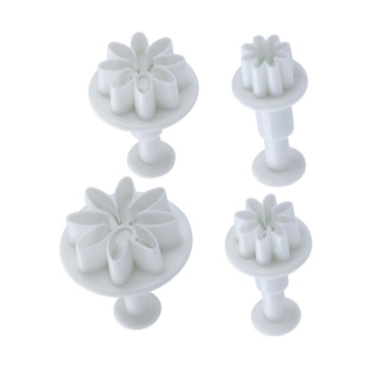 5 Sets 4 In 1 Daisy Spring Print Stamped Fondant Cookie Mould