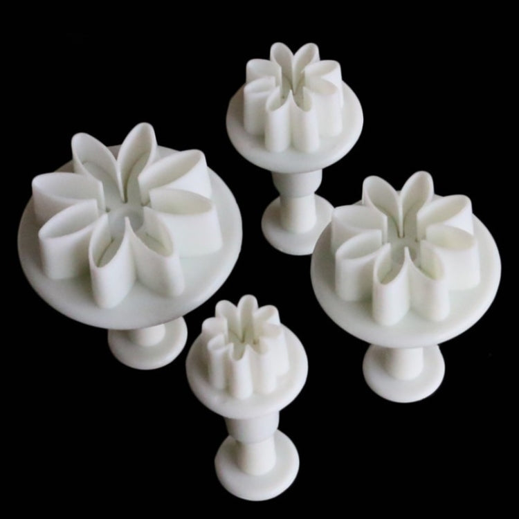 5 Sets 4 In 1 Daisy Spring Print Stamped Fondant Cookie Mould