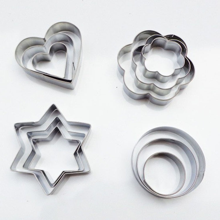 2 Sets 12 In 1 Stainless Steel Three-dimensional Biscuit Mold