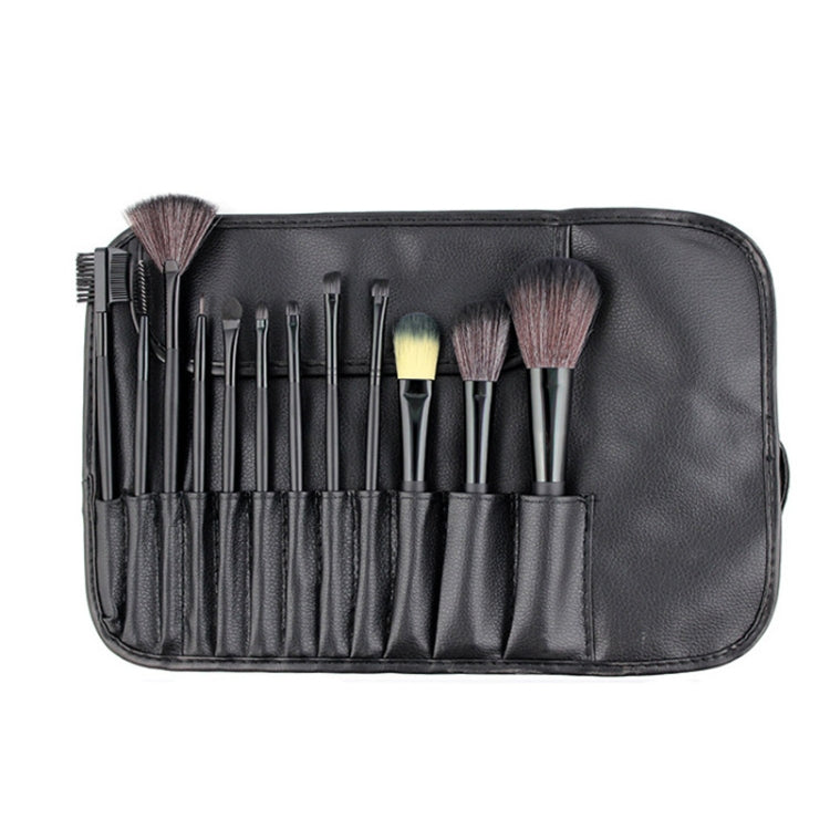 12 PCS / Set Black Makeup Brush Set Loose Powder Brush Makeup Tool
