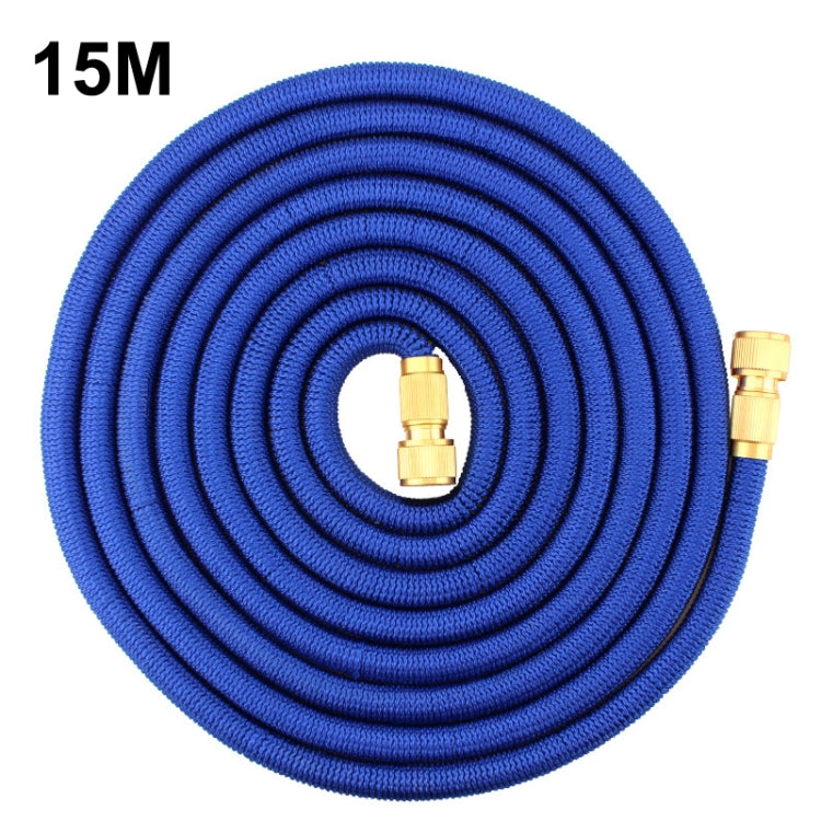 Household Garden Water Pipe 3X Telescopic TPE Car Washing Water Pipe, Style: Copper Plating 15m