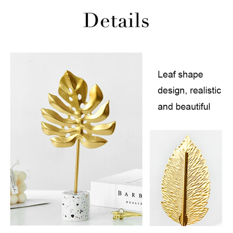 BJ1526 Leaf-shape Wrought Iron Ornament, Size: L (Feather)