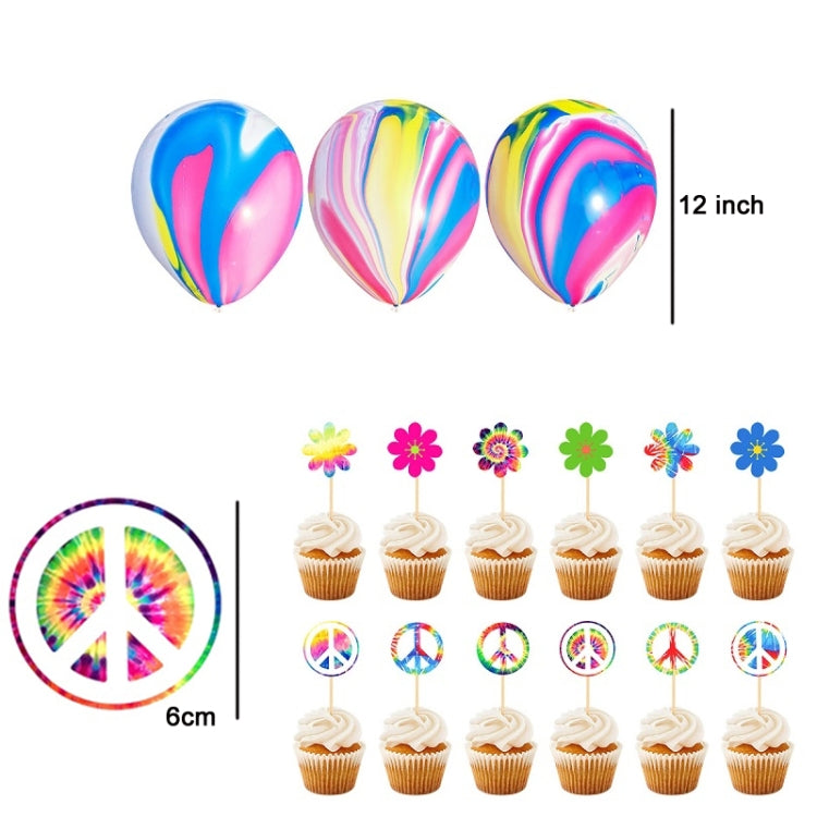 Tie Dye Themed Kindergarten Birthday Party Decoration Set