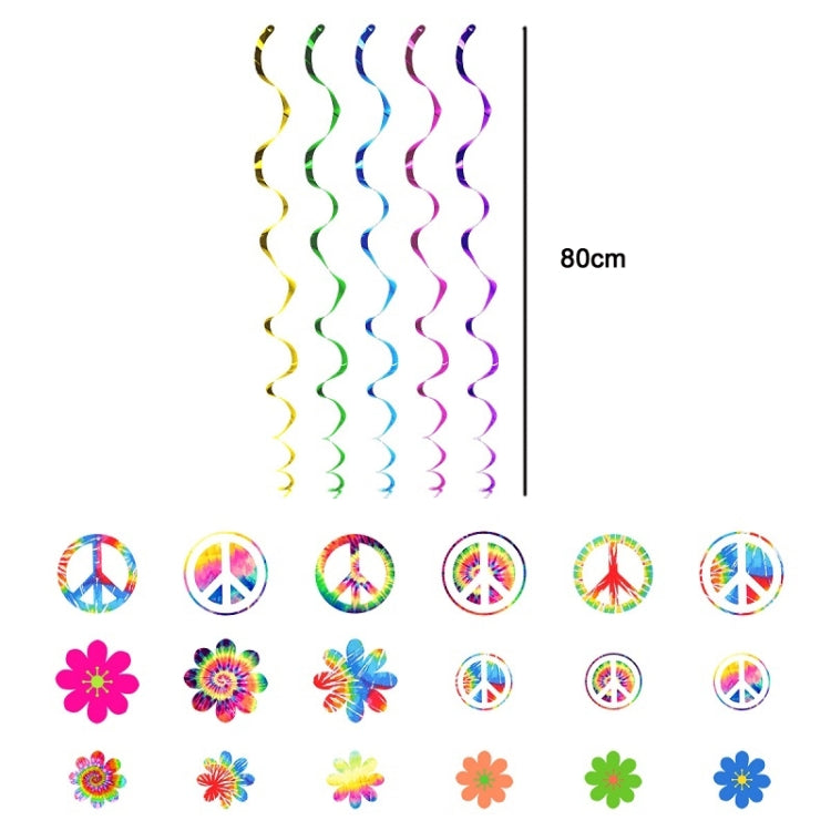 Tie Dye Themed Kindergarten Birthday Party Decoration Set