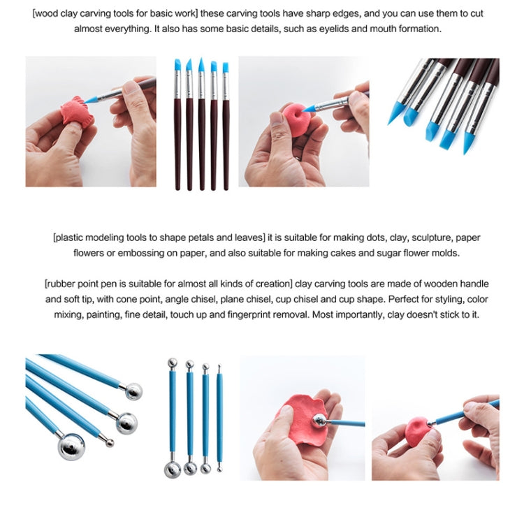 22 In 1 Pottery Tool Set Pottery Clay Stone Carving Knife DIY Clay Combination Tool