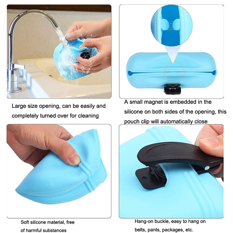 2PCS Silicone Dog Food Bag Portable Dog Training Treat Bag