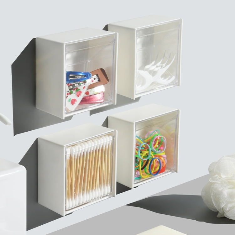 F10145 Bathroom Waterproof Cotton Swab Storage Box(White)